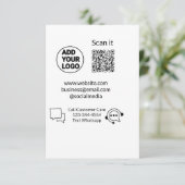 Bel de klantenservice tekst whatsapp Q R code busi Bedankkaart (Staand voorkant)