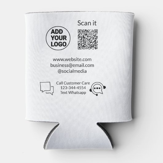 Bel de klantenservice tekst whatsapp Q R code busi Blikjeskoeler (Voorkant)