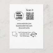 Bel de klantenservice tekst whatsapp Q R code busi Briefkaart (Voorkant)