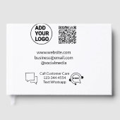 Bel de klantenservice tekst whatsapp Q R code busi Gastenboek (Voorkant)