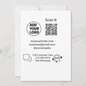 Bel de klantenservice tekst whatsapp Q R code busi Kaart (Voorkant)