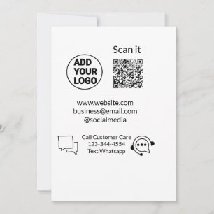 Bel de klantenservice tekst whatsapp Q R code busi Kaart