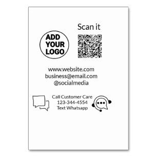 Bel de klantenservice tekst whatsapp Q R code busi Kaart