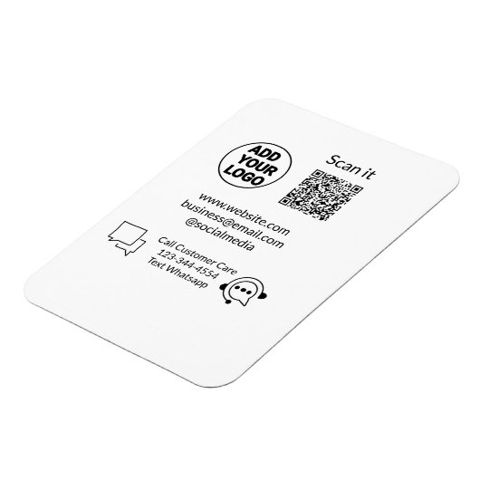 Bel de klantenservice tekst whatsapp Q R code busi Magneet (Linkerzijde)
