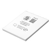 Bel de klantenservice tekst whatsapp Q R code busi Notitieblok (Linkerzijde)