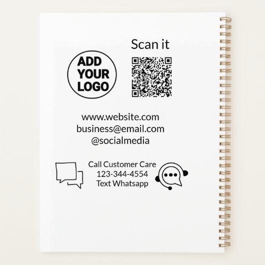 Bel de klantenservice tekst whatsapp Q R code busi Planner (Achterkant)