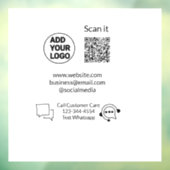 Bel de klantenservice tekst whatsapp Q R code busi Raamsticker (Vel 3)