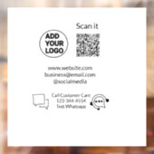 Bel de klantenservice tekst whatsapp Q R code busi Raamsticker (Vel 2)