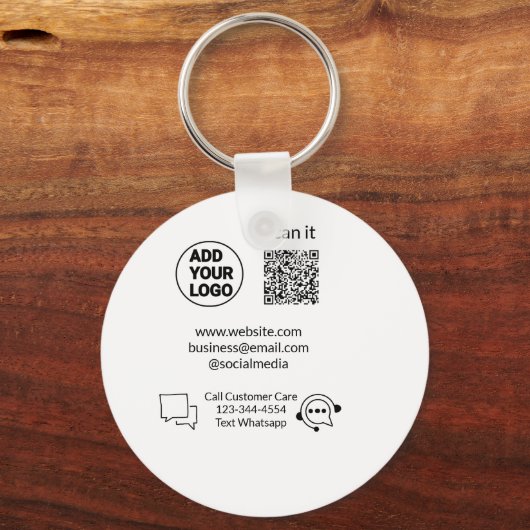 Bel de klantenservice tekst whatsapp Q R code busi Sleutelhanger (Achterkant)