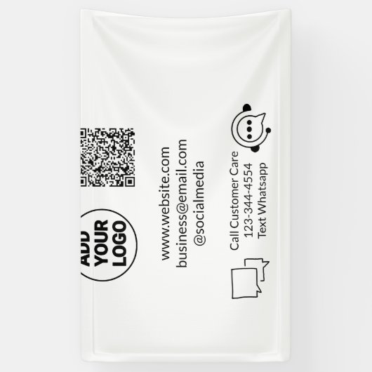 Bel de klantenservice tekst whatsapp Q R code busi Spandoek (Verticaal)