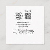 Bel de klantenservice tekst whatsapp Q R code busi Vierkante Visitekaartje (Voorkant)