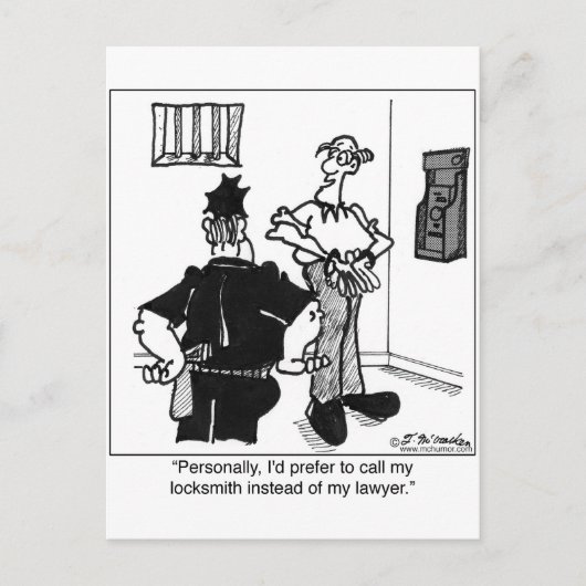 Bel een sluismaker, geen advocaat briefkaart (Voorkant)