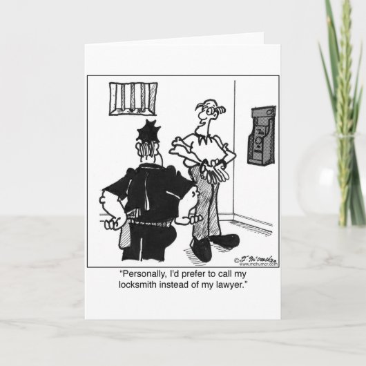 Bel een sluismaker, geen advocaat kaart (Voorkant)