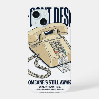 Bel het frontdesk Retro Motel NIGHTSHIFT 90 iPho iPhone 15 Case