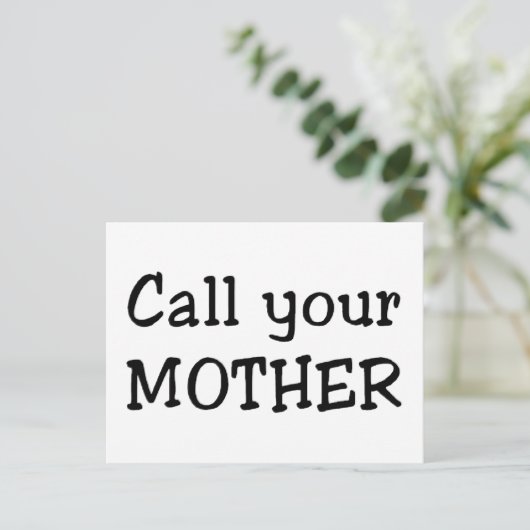 Bel je moeder briefkaart (Staand voorkant)