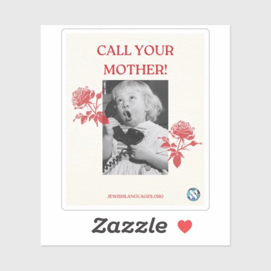 Bel je moeder! Engels Sticker (Vel)