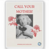 Bel je moeder! Engels Sticker (Voorkant)