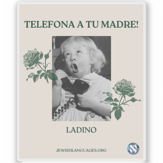 Bel je moeder! Ladino Sticker (Voorkant)