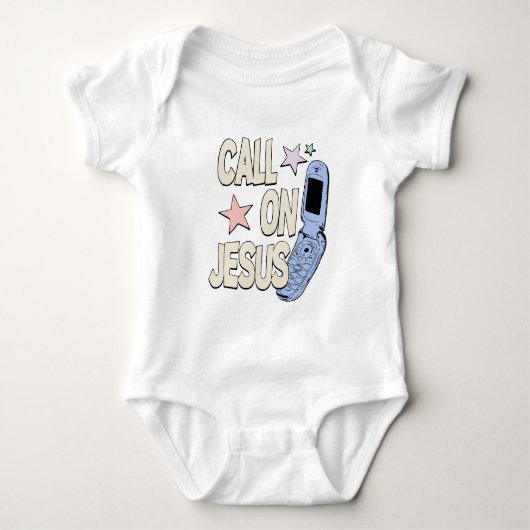 Bel Jesus – Retro Geloofsdesign Romper (Voorkant)