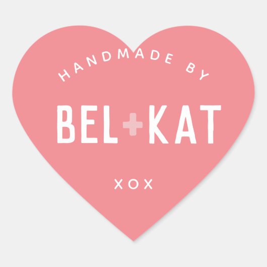 BEL + KAT HART modern logo koraal Sticker (Voorkant)