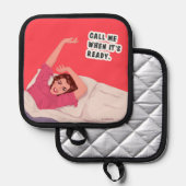 Bel me als het klaar is! pannenlap (Voorkant / Achterkant)