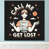 bel me als je verdwaalt canvas afdruk (Insitu (Houten vloer))