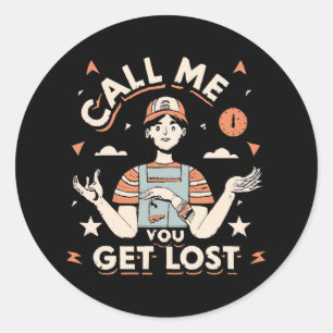 bel me als je verdwaalt ronde sticker