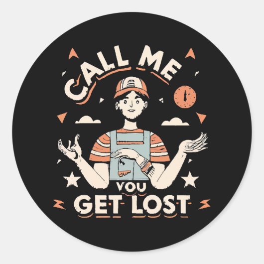 bel me als je verdwaalt ronde sticker (Voorkant)