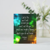 Bel me Bijbelversie Jeremiah 33:3 Briefkaart (Staand voorkant)