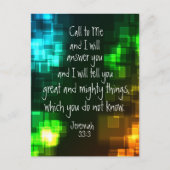 Bel me Bijbelversie Jeremiah 33:3 Briefkaart (Voorkant)