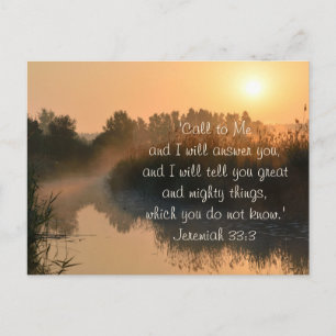 Bel me, bijbelversie Jeremiah 33:3 Briefkaart