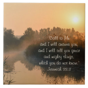 Bel me, bijbelversie Jeremiah 33:3 keramische tege Tegeltje