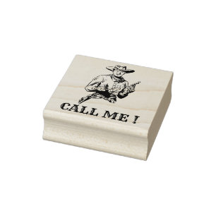 Bel me! - cowboy rubberstempel