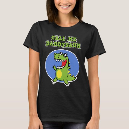 Bel me Daddysaur Dinosaur Vaderdag T-shirt (Voorkant)