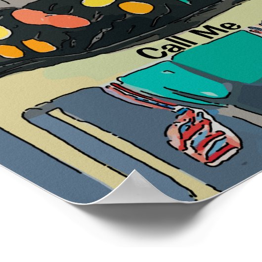 Bel me, de Telefoon van de Cel, Garden, geef tekst Poster (Hoek)