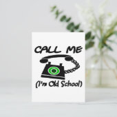 Bel me, ik ben een oude school met Retro Telefoon Briefkaart (Staand voorkant)