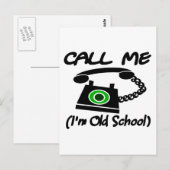 Bel me, ik ben een oude school met Retro Telefoon Briefkaart (Voorkant / Achterkant)