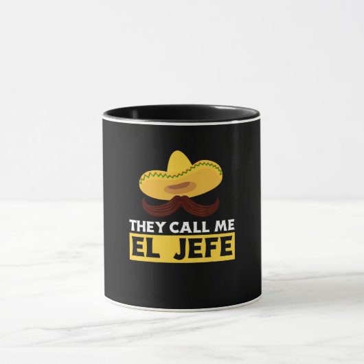 Bel me Jefe Funny Mexican Chef Cook Boss Gift Mok (Midden)