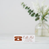 Bel me! Kaarten rood telefoonprofiel 3 Mini Visitekaartje (Staand voorkant)