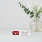 Bel me! Kaarten rood telefoonprofiel 4 Mini Visitekaartje (Staand voorkant)