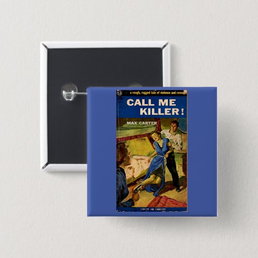Bel me Killer pulp ficcover Vierkante Button 5,1 Cm (Voorkant /achterkant)