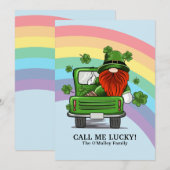 Bel me Lucky Irish Gnome St Patricks Day Feestdagenkaart (Voorkant / Achterkant)