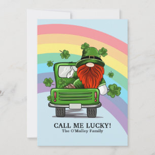 Bel me Lucky Irish Gnome St Patricks Day Feestdagenkaart