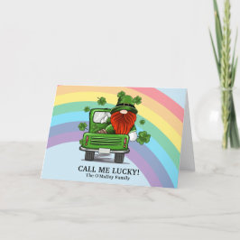 Bel me Lucky Irish Gnome St Patricks Day Holiday Bedankkaart