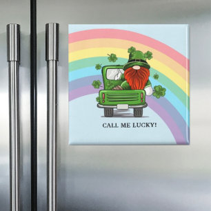 Bel me Lucky Irish Gnome St Patricks Day Magneet
