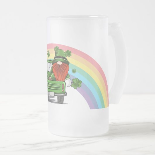 Bel me Lucky Irish Gnome St Patricks Day Matglas Bierpul (Voorkant rechts)
