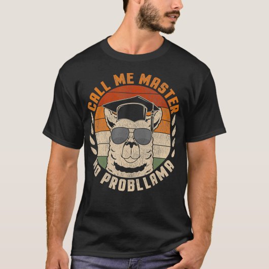 Bel me Master Lama Master Pet College Student Gra T-shirt (Voorkant)