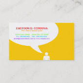 Bel me, misschien? spraakbel (aanpasbare kleur) visitekaartje (Achterkant)