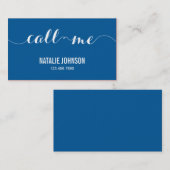 Bel me Moderne Roepenkaart - Blauw Contactkaartje (Voorkant / Achterkant)