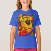 “Bel Me, Niet DM Me” Draaischijf Telefoon T-shirt (Voorkant)